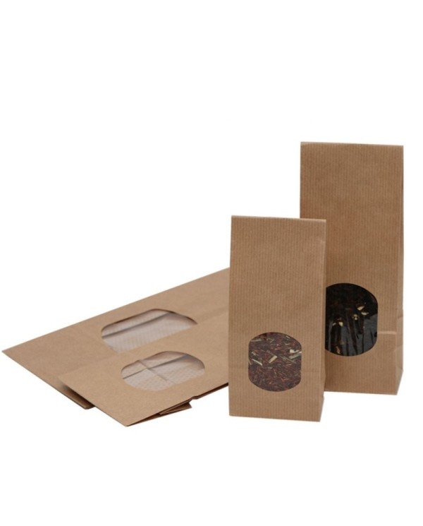 Natural brown bags with window