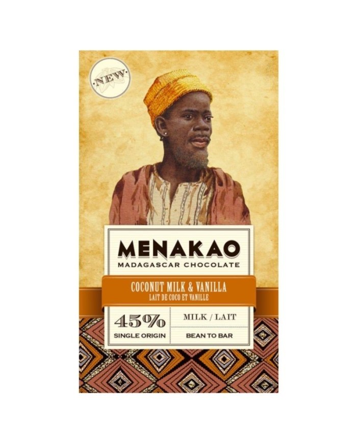 Milk chocolate (45% cacao min) – madagaskan vanilla & coconut