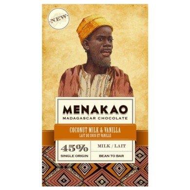 Milk chocolate (45% cacao min) – madagaskan vanilla & coconut