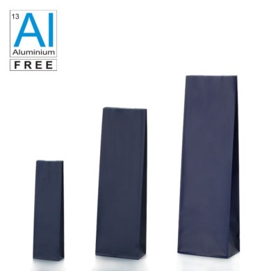 Block bottom bags in matt finish - BLUE