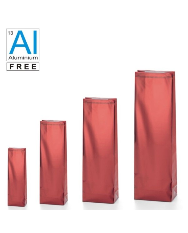 Block bottom bags clasic glossy look - RED
