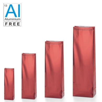 Block bottom bags clasic glossy look - RED