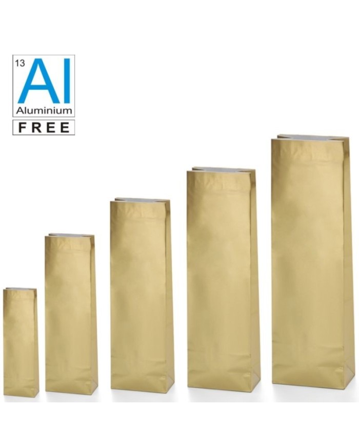 Block bottom bags classic glossy look - GOLD