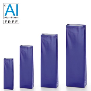 Block bottom bags classic glossy look - BLUE