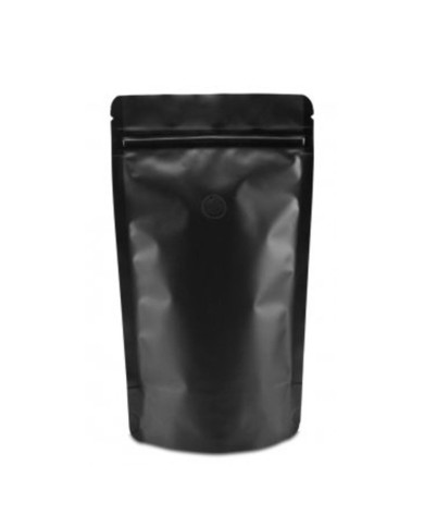 Doypack ZIP bag matt black with valve