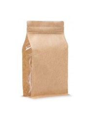 BP brown KRAFT bag with window and ZIP