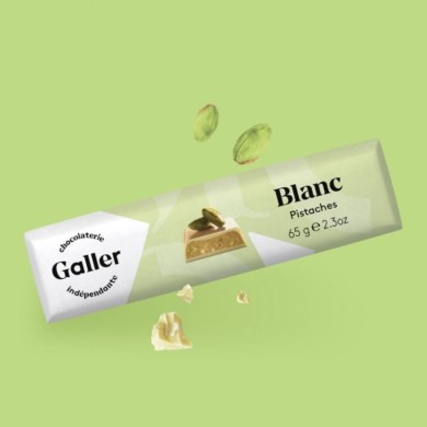 J.Galler - White chocolate Pistaches Fraiches Blanc