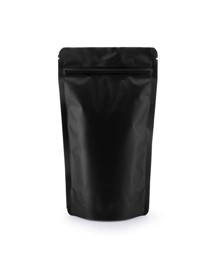 Doypack ZIP bag matte black colour with Al