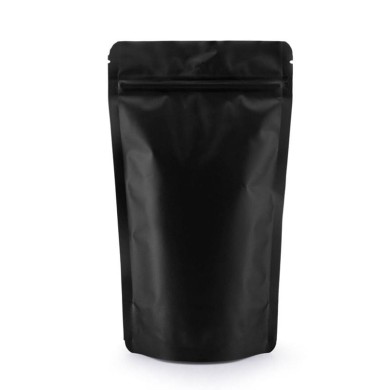 Doypack ZIP bag matte black colour with Al