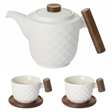 Menja porcelain tea set - white