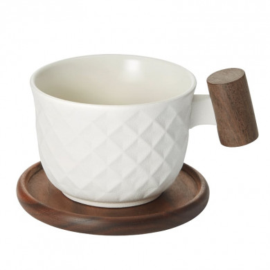Porcelain cup Menja - white