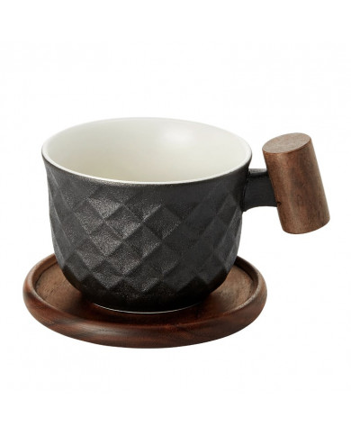 Porcelain cup Menja - black