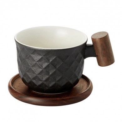 Porcelain cup Menja - black