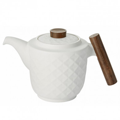 Menja porcelain tea pot - white