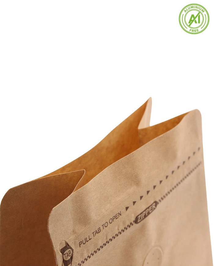 Vrecko s plochým dnom hnedý Kraft papier so ZIP a ventilom