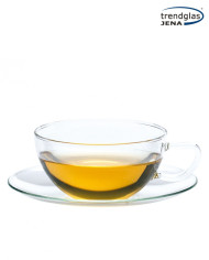 Glass cup with saucer Opus