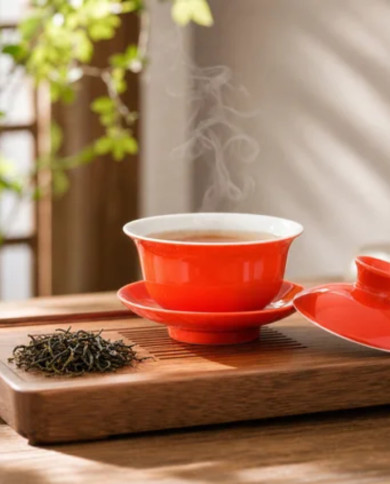 Gaiwan Hao oranžový porcelán