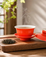 Gaiwan Hao oranžový porcelán