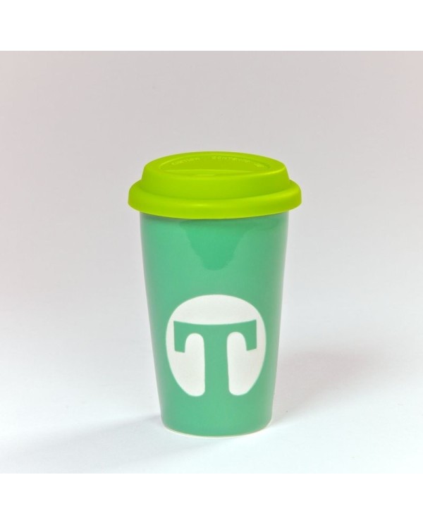Porcelánový termo pohár zelený