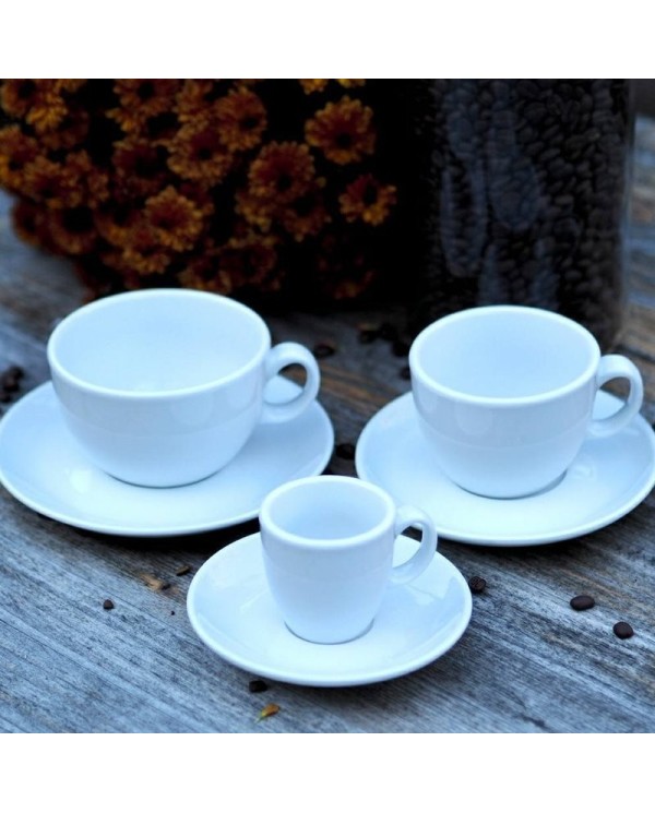 Set of porcelain cups for coffee